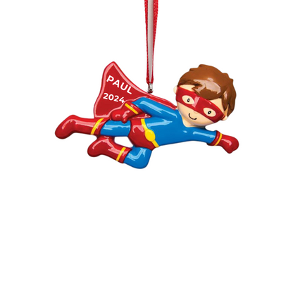 Personalized Super Hero Ornament - Custom Holiday Gift