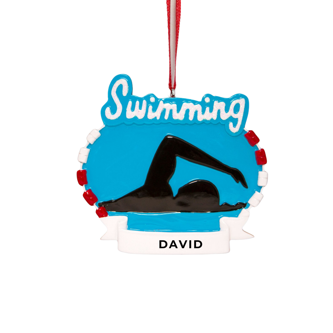 Personalized Swimming Ornament - Custom Holiday Gift