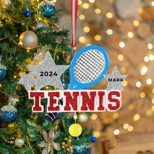 Personalized Tennis Ornament- Custom Holiday Gift