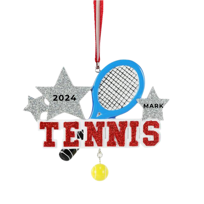 Personalized Tennis Ornament- Custom Holiday Gift