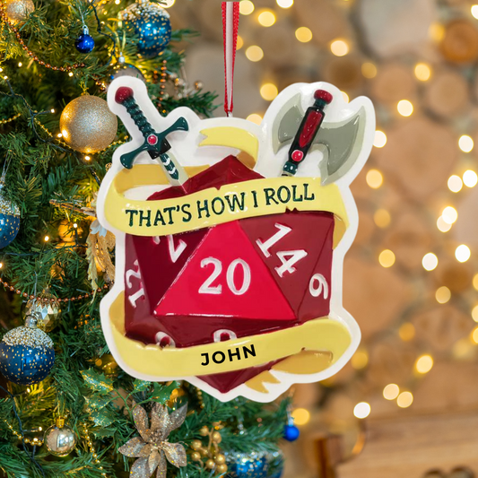 "That's How I Roll" RPG Dice Ornament, custom holiday gift