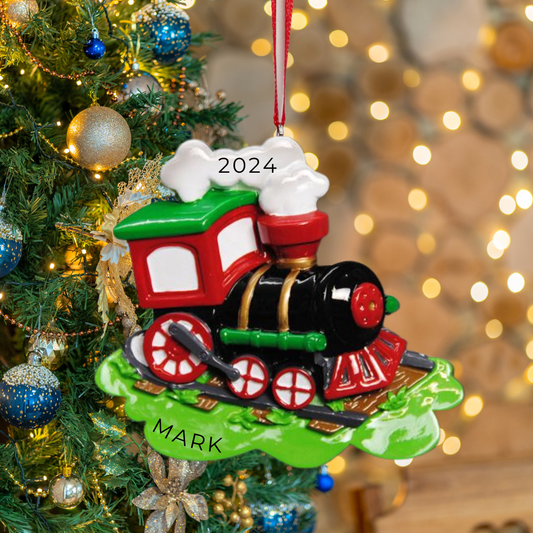 Personalized Train Ornament - Custom Holiday Gift