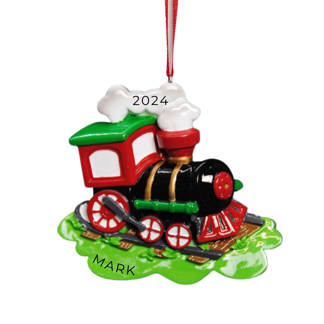 Personalized Train Ornament - Custom Holiday Gift