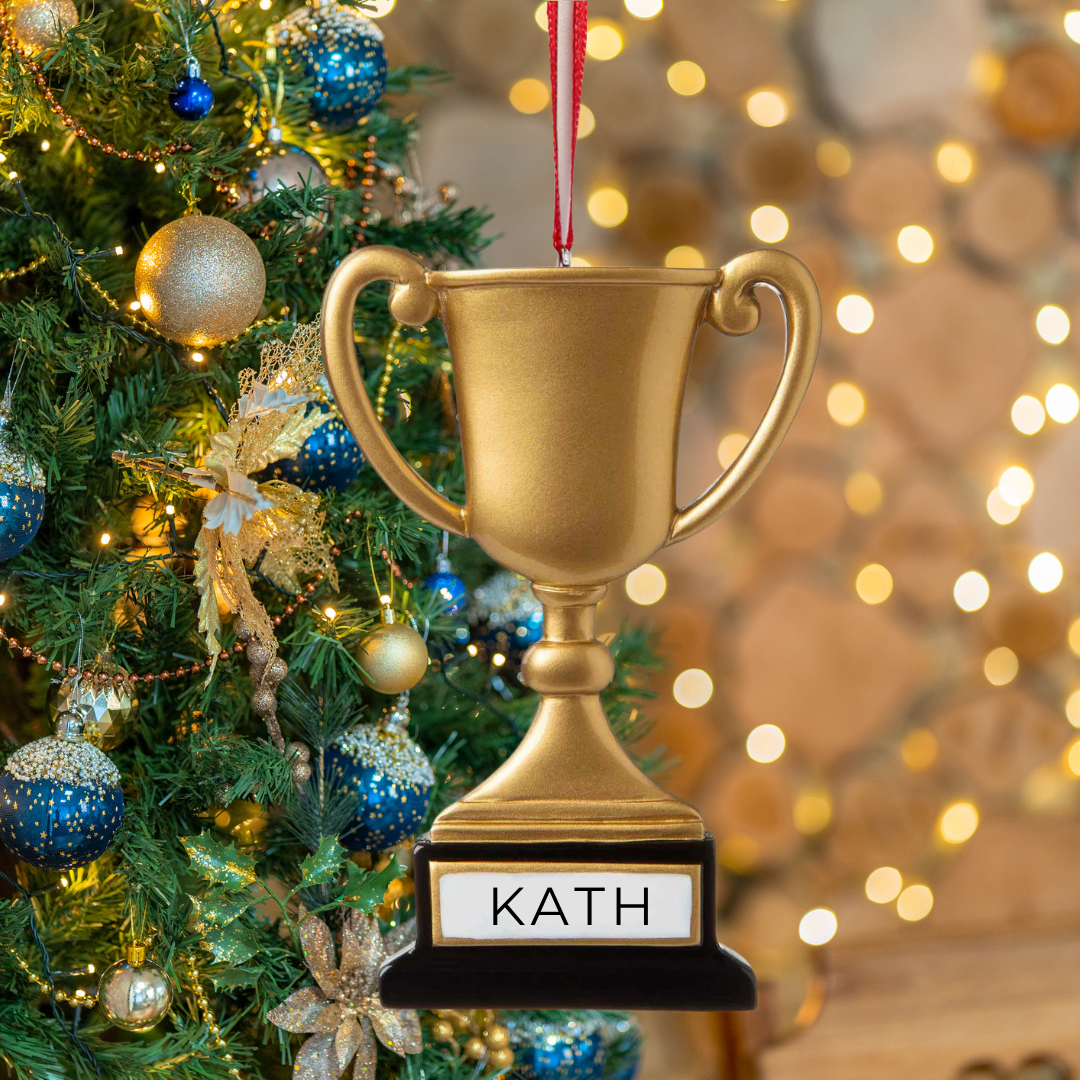 Personalized Trophy (1st Place) Ornament - Custom Holiday Gift