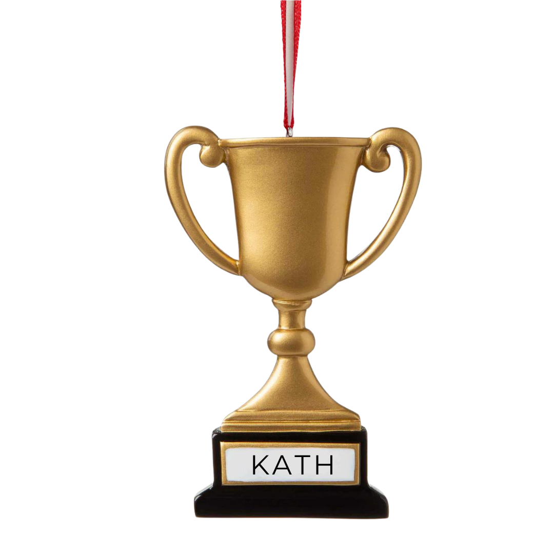 Personalized Trophy (1st Place) Ornament - Custom Holiday Gift