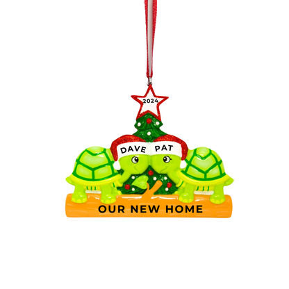 Personalized Turtle Family of 2 Ornament - Custom Holiday Gift