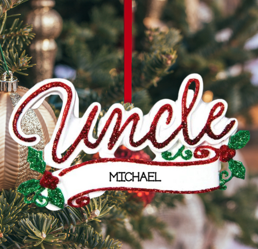 Personalized Uncle Ornament- Custom Holiday Gift