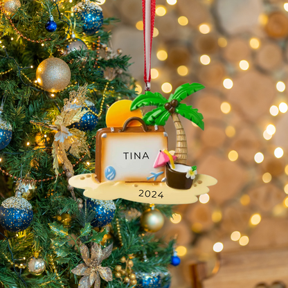 Personalized Vacation Ornament - Custom Holiday Gift