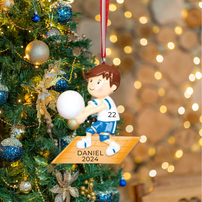 Personalized Volley-ball Boy Ornament - Custom Holiday Gift