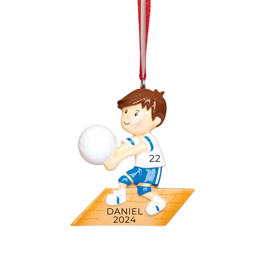 Personalized Volley-ball Boy Ornament - Custom Holiday Gift