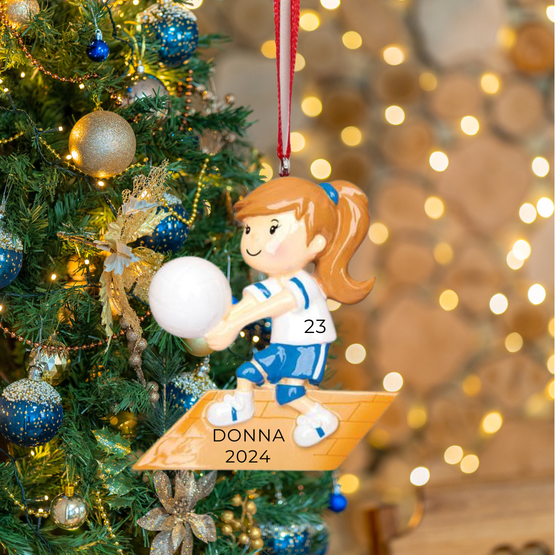 Personalized Volley-ball Girl Ornament - Custom Holiday Gift