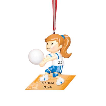 Personalized Volley-ball Girl Ornament - Custom Holiday Gift