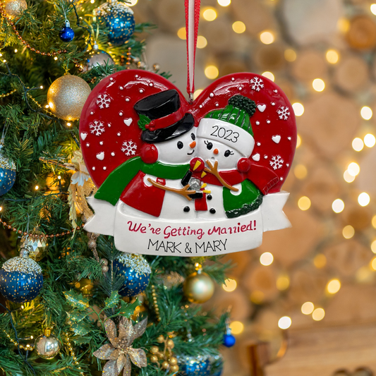 Personalized We're engaged Ornament - Custom Holiday Gift