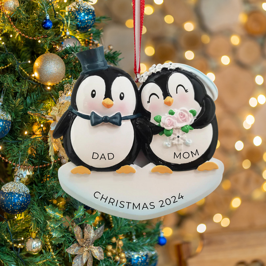 Personalized Wedding Penguin Couple - Custom Holiday Gift