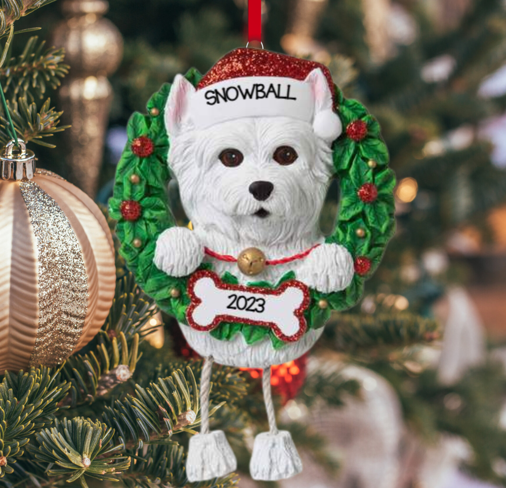 Personalized Westie Dog Ornament  - Custom Holiday Gift