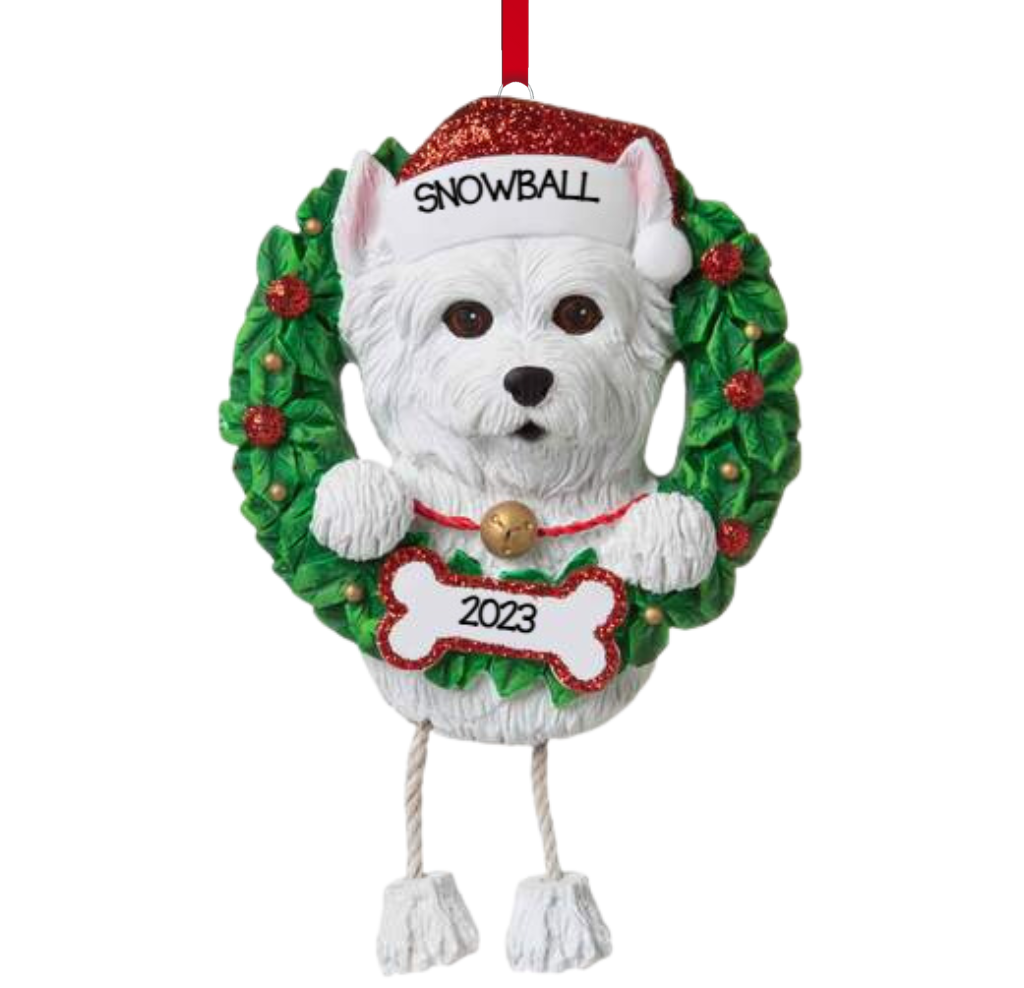 Personalized Westie Dog Ornament  - Custom Holiday Gift