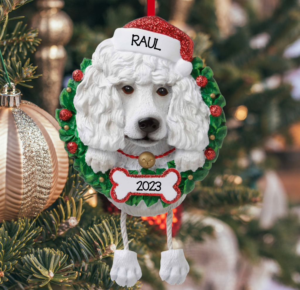 Personalized White Poodle (Pure Breed) - Custom Holiday Gift