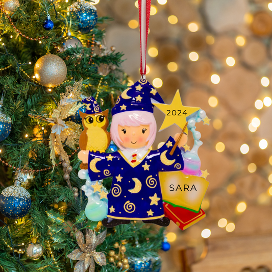 Personalized Wizard (Girl or Boy) Ornament - Custom Holiday Gift