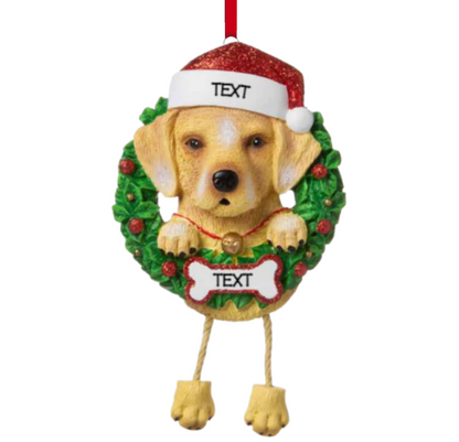 Personalized Yellow Lab Dog Ornament - Custom Holiday Gift