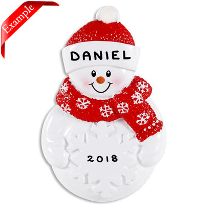 Snowman With Snowflake Ornament - Personalized by Santa - Canada