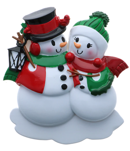 Snowman family - Couple Ornament