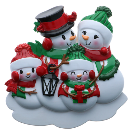 Snowman family - Family of 4 Ornament