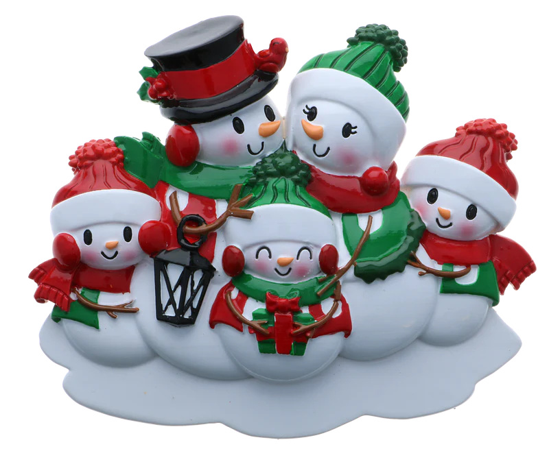 Snowman family - Family of 5 Ornament