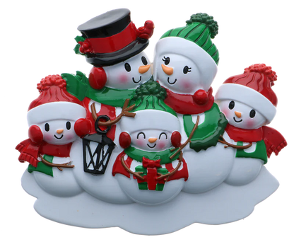 Snowman family - Family of 5 Ornament