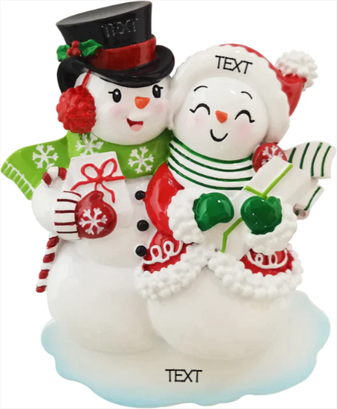 Snowman couple Ornament