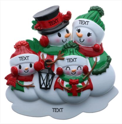 Snowman family - Family of 4 Ornament