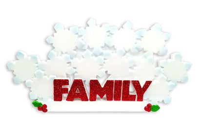 Snowflake Family of 11- Table Topper Stand Decoration - Personalized by Santa - Canada