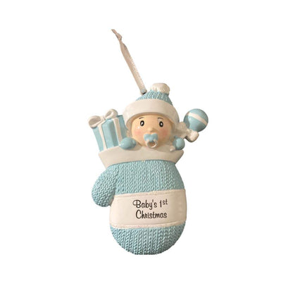 Baby Boy in Mitt Ornament - Personalized by Santa - Canada