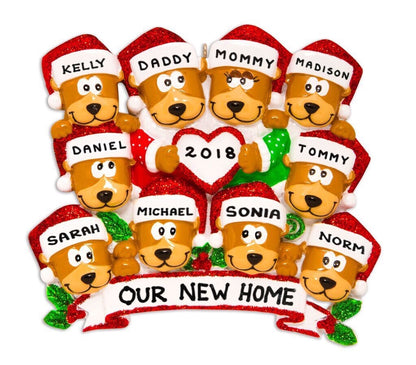 Brown Bear Family of 10 Ornament - Personalized by Santa - Canada