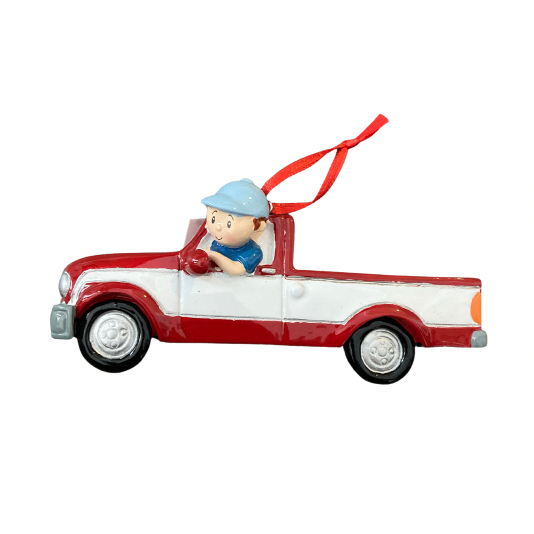 Red Pickup truck Ornament