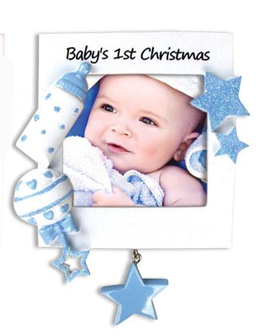 Baby Frame - Pink / Blue / Red & Green Ornament