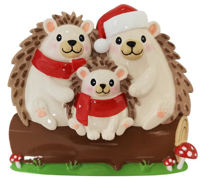 Hedgehog Family of 3 Ornament